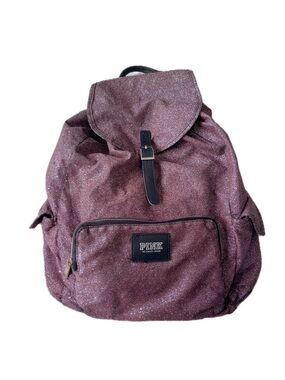 PINK Victoria's Secret Sparkle Plum Drawstring Backpack